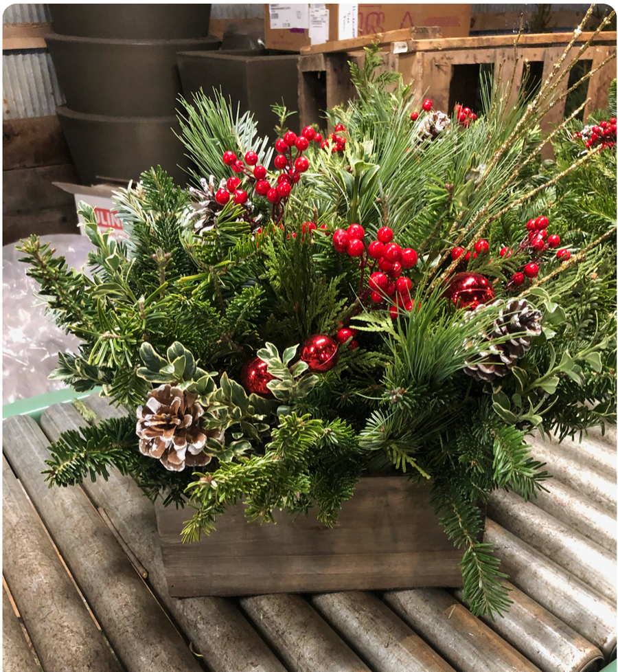Christmas evergreen best sale floral arrangements