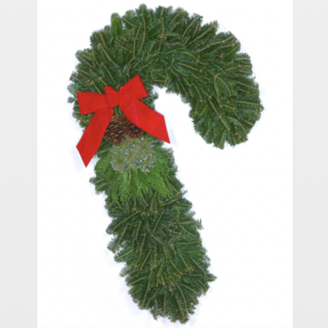 Candycane Wreath-Decorative Evergreens-Christmas Delivered