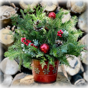 Snowflake Centerpiece, 7.5"-Decorative Evergreens-Christmas Delivered